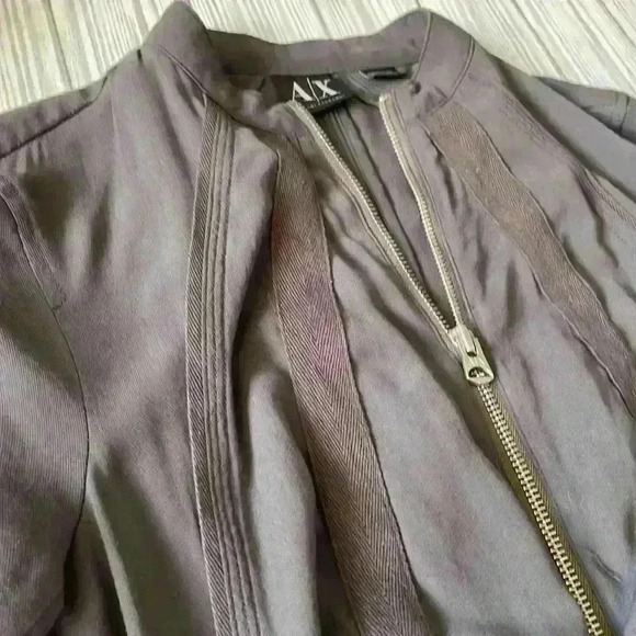 Armani Exchange zip front ruched bomber style jacket - Picture 2 of 6